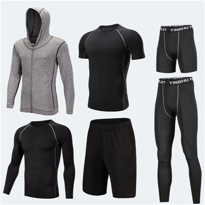 Running Workout Clothes Men 7pcs Compression Basketball Games Jogging Tights Set