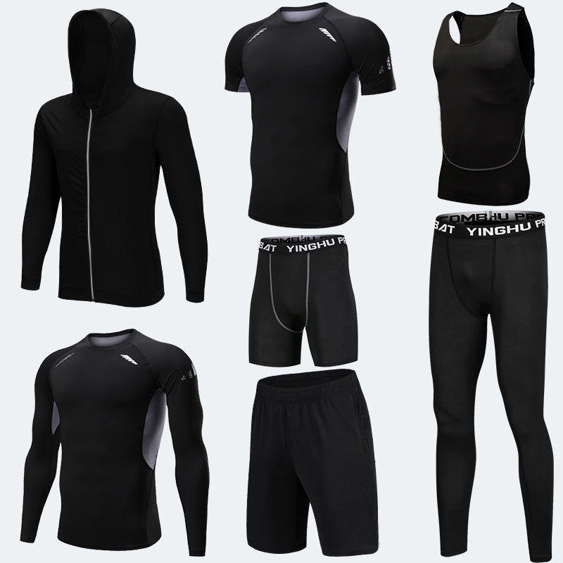 Running Workout Clothes Men 7pcs Compression Basketball Games Jogging Tights Set