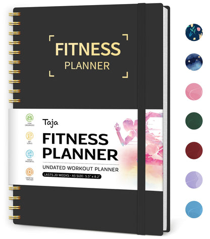 Fitness Workout Journal for Women & Men, A5(5.5" x 8.2") Workout Log Book Planner for Tracking, Progress, and Achieving Your Wellness Goals-Pink