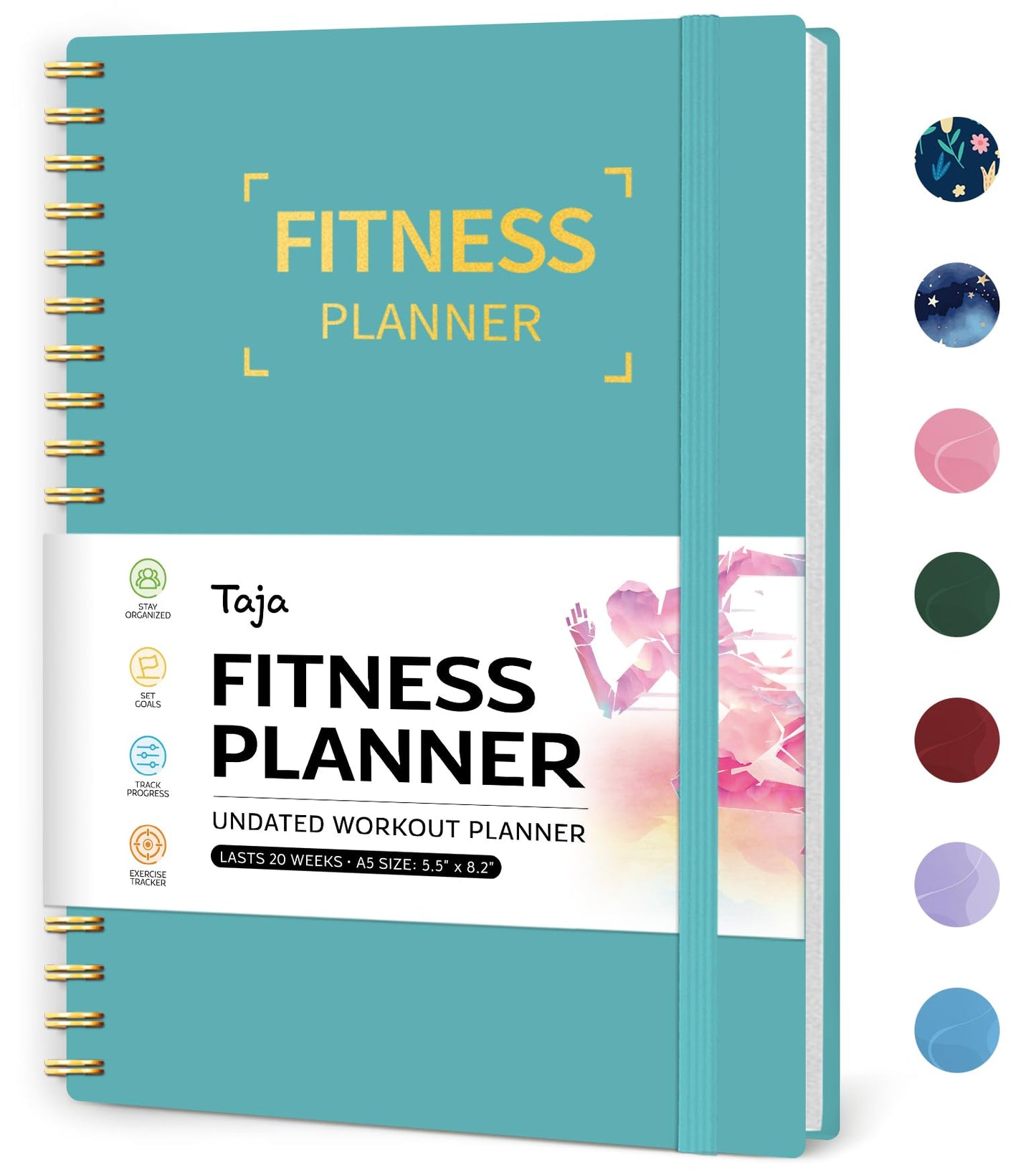 Fitness Workout Journal for Women & Men, A5(5.5" x 8.2") Workout Log Book Planner for Tracking, Progress, and Achieving Your Wellness Goals-Pink