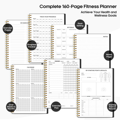 Fitness Workout Journal for Women & Men, A5(5.5" x 8.2") Workout Log Book Planner for Tracking, Progress, and Achieving Your Wellness Goals-Pink