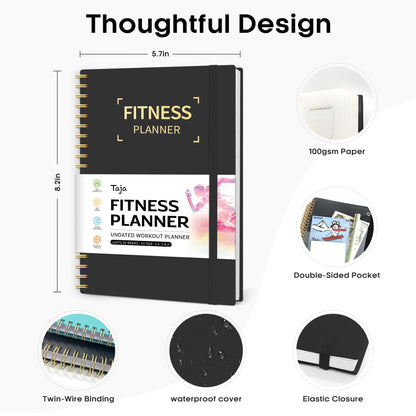 Fitness Workout Journal for Women & Men, A5(5.5" x 8.2") Workout Log Book Planner for Tracking, Progress, and Achieving Your Wellness Goals-Pink