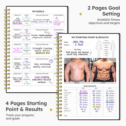 Fitness Workout Journal for Women & Men, A5(5.5" x 8.2") Workout Log Book Planner for Tracking, Progress, and Achieving Your Wellness Goals-Pink